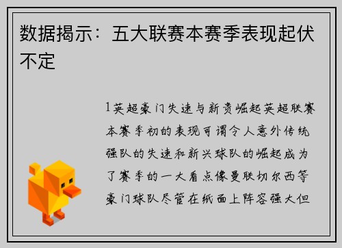 数据揭示：五大联赛本赛季表现起伏不定